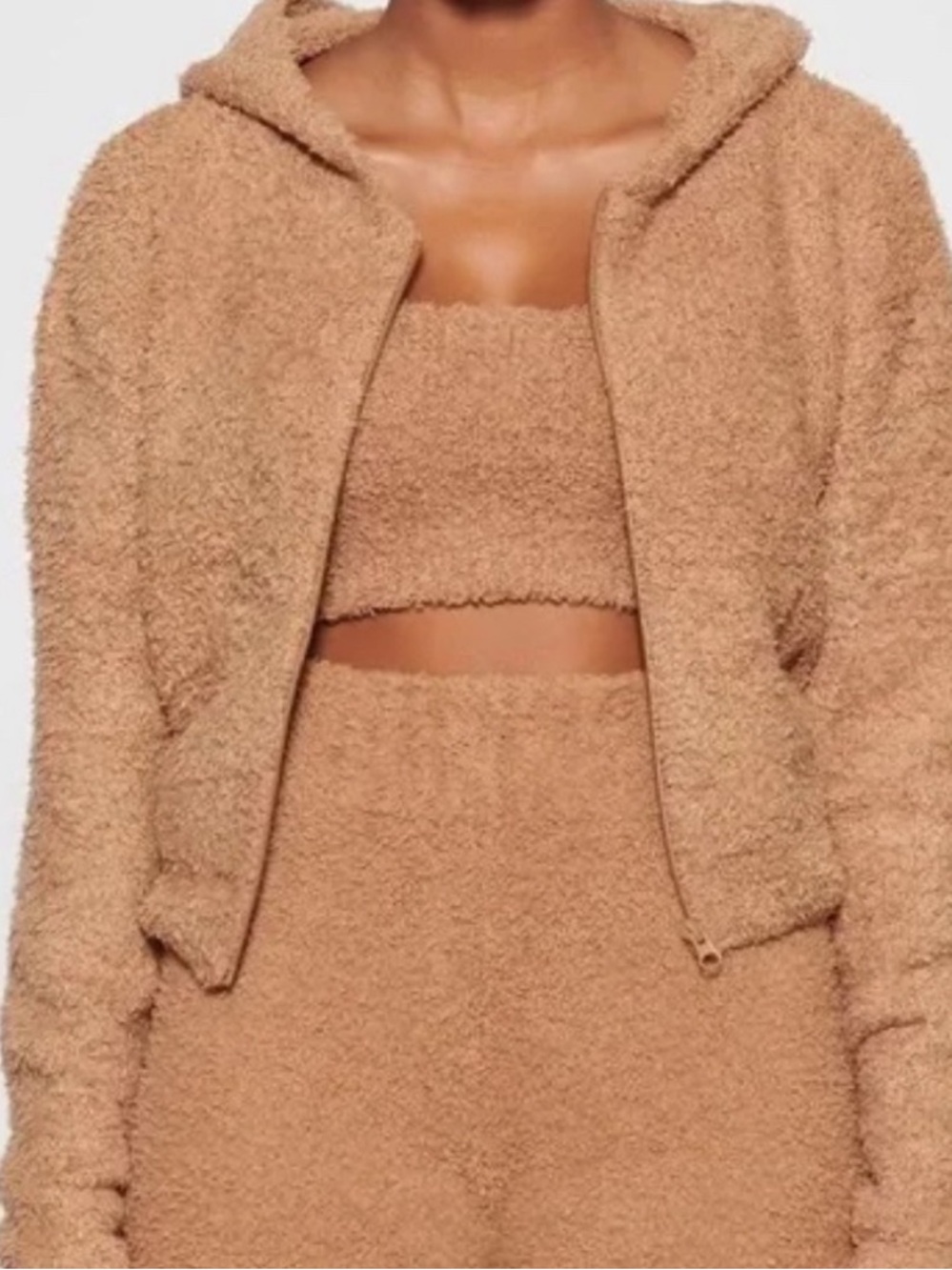 Skims Women's Cozy jacket and wide leg pant set S/M (no bra)